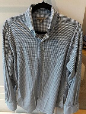 PETER MILLAR NAVY GINGHAM DRESS/CASUAL SHIRT
